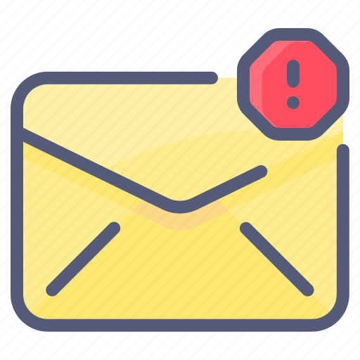 Block, envelope, letter, mail, message, spam, warning icon - Download on Iconfinder