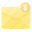 coin, dollar, envelope, letter, mail, message 