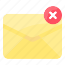 cancel, delete, envelope, letter, mail, message 