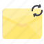envelope, letter, mail, message, sync 