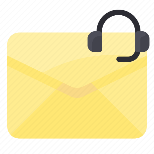 Envelope, headphone, letter, mail, message, support icon - Download on Iconfinder