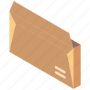 envelope, iso, isometric, mail, open, post