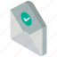 checked, iso, isometric, mail, post 
