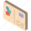 card, iso, isometric, mail, post 