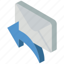 iso, isometric, mail, post, reply
