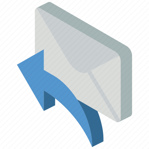 Iso, isometric, mail, post, reply icon - Download on Iconfinder
