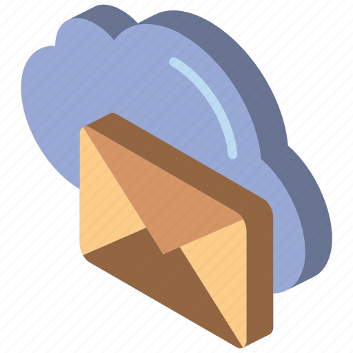 Cloud, iso, isometric, mail, post icon - Download on Iconfinder