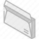 envelope, iso, isometric, mail, open, post