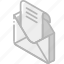 iso, isometric, mail, open, post 