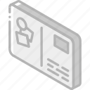 card, iso, isometric, mail, post