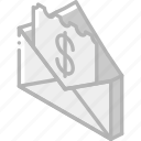 check, iso, isometric, mail, pay, post