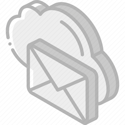Cloud, iso, isometric, mail, post icon - Download on Iconfinder