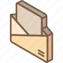 iso, isometric, mail, open, post