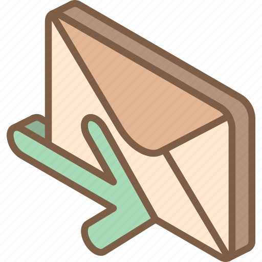 Iso, isometric, mail, post, receive icon - Download on Iconfinder