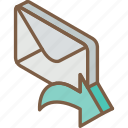 forward, iso, isometric, mail, post