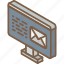 email, iso, isometric, mail, post 