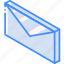 envelope, iso, isometric, mail, post 