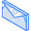 envelope, iso, isometric, mail, post 
