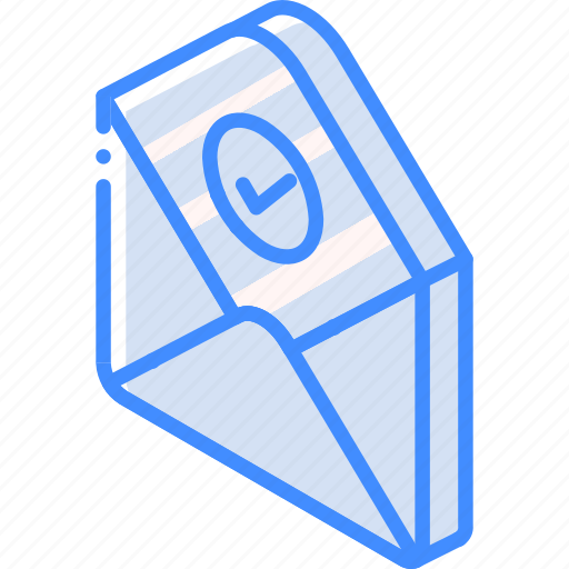 Checked, iso, isometric, mail, post icon - Download on Iconfinder