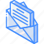 iso, isometric, mail, open, post 