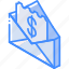 check, iso, isometric, mail, pay, post 