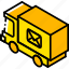 delvery, iso, isometric, mail, post, truck 