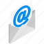 email, envelope, isolated, isometric, mail, mailing, opened 