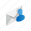 avatar, closed, email, envelope, isolated, isometric, recipient 