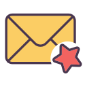 chat, email, envelope, internet, letter, mail, star