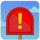 attention, email, letter, post, virus, warning