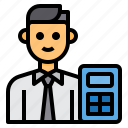 accountant, calculator, occupation, man, avatar
