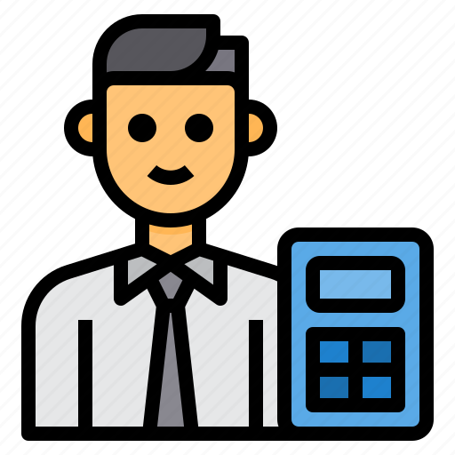 Accountant, calculator, occupation, man, avatar icon - Download on Iconfinder