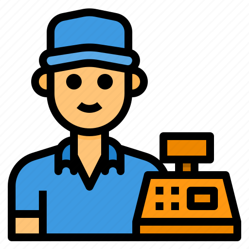 Clerk, occupation, man, cashier, avatar icon - Download on Iconfinder