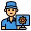 technician, computer, occupation, man, avatar 