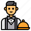 job, occupation, man, waiter, avatar 