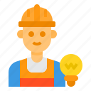 man, electrician, avatar, job, occupation