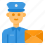 postman, man, occupation, avatar, mail 