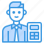 accountant, man, avatar, calculator, occupation 
