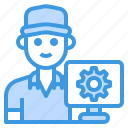 technician, man, occupation, avatar, computer