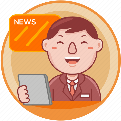 Business, job, male, man, news anchor, person, profession icon - Download on Iconfinder