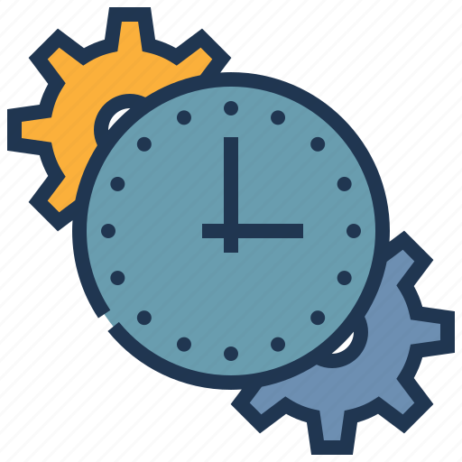 Clock, time, gear, cog, wheel, management, setting icon - Download on Iconfinder