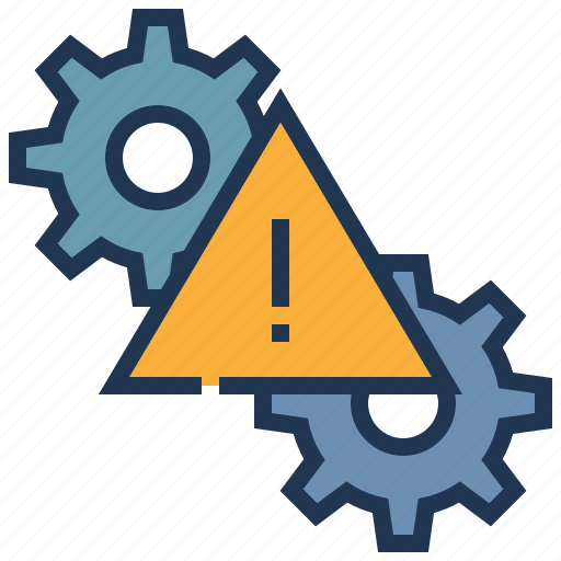 Warning, risk, caution, cog, gear, management icon - Download on Iconfinder