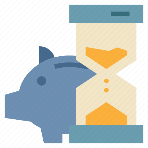 Piggy, bank, saving, money, time, sand, management icon - Download on Iconfinder