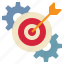 target, arrow, dart, cog, business, management 