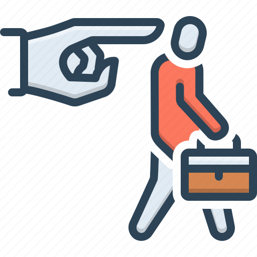Firing, ousted, evicted, getting fired, terminate, businessman, suspended icon - Download on Iconfinder