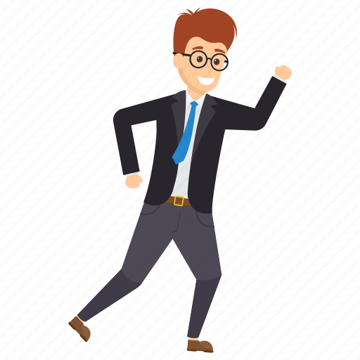 Businessman getting late, hurry to work, late for office, manager in rush, running manager icon - Download on Iconfinder