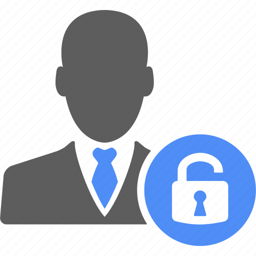 Businessman, manager, business, lock, man, profile, unlock icon - Download on Iconfinder