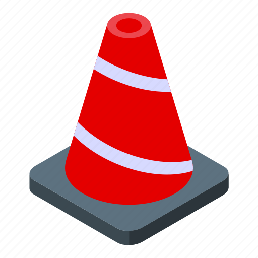 Red, road, cone, isometric icon - Download on Iconfinder