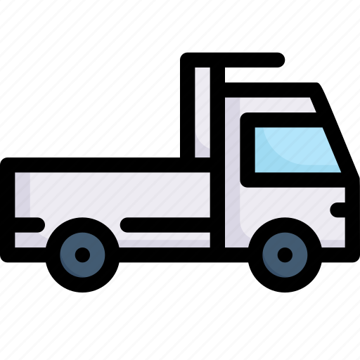 Factory, industries, manufacturing, mass production, pickup truck, transport, vehicle icon - Download on Iconfinder