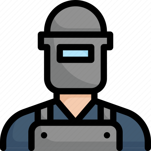 Factory, industries, man, manufacturing, mass production, welder, welding icon - Download on Iconfinder